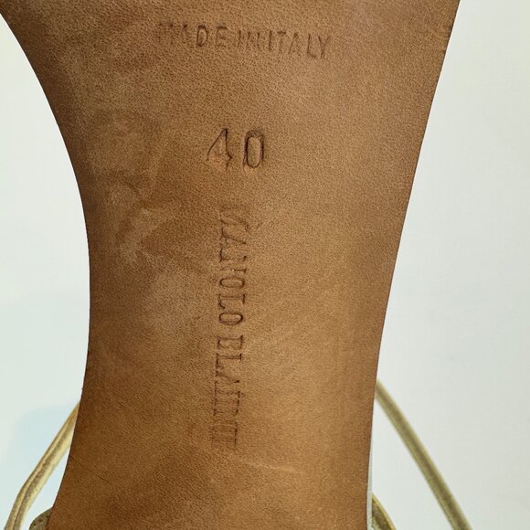 Manolo Blahnik Gold Strappy Sandals, Size 40 EU - Picture 9 of 16